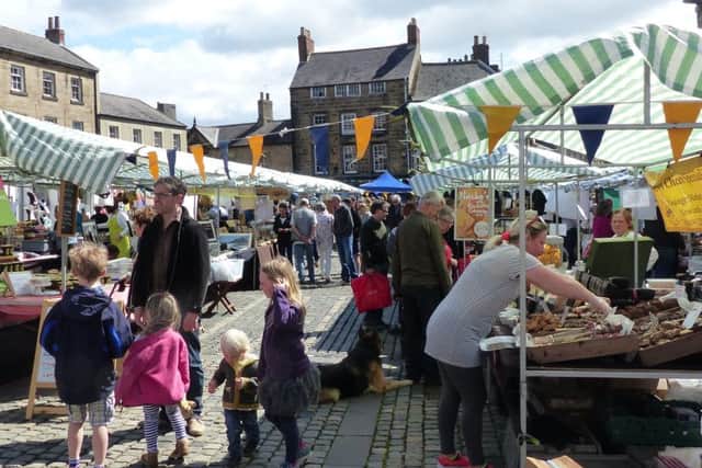 A host of stalls were set up in Alnwick Market Place for a Taste of the North event.