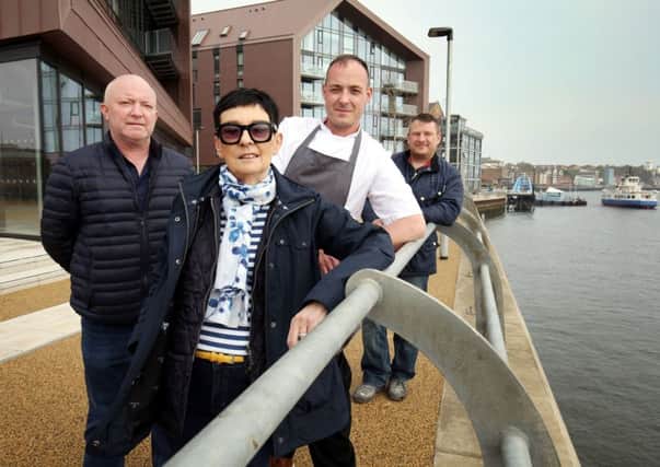 Business partners Gordon Foster, Gareth Cruci and Di Veitch with chef Andrew Wilkinson at 31 The Quay. Picture by Paul Norris.