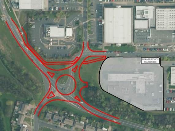 The planned roundabout design at Manor Walks in Cramlington.