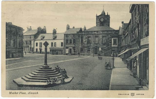 Alnwick town centre in the 19th century.
