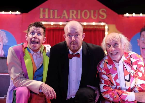 Danny Adams, Mick Potts and their dad Clive Webb are bringing Cirque Du Hilarious back to Tynemouth this summer. Picture by RusbyMedia