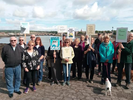 Tweed Estuary Protection Group members make their protest about jet-skiers.
