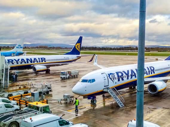 Ryanair aeroplanes on the tarmac