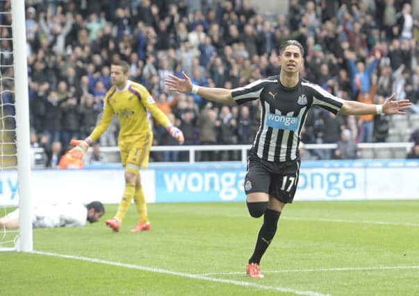 Newcastle's Ayoze Perez celebrates his goal