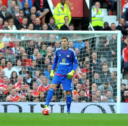 Coastal Pantilimon in action for Sunderland during their 3-0 loss at Manchester United Picture by FRANK REID