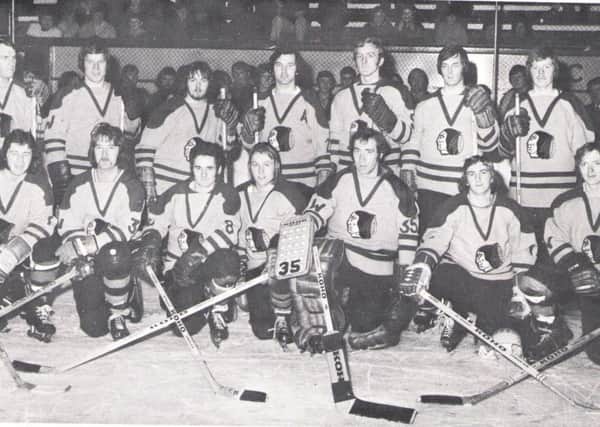 The Whitley Warriors ice hockey team in 1974.