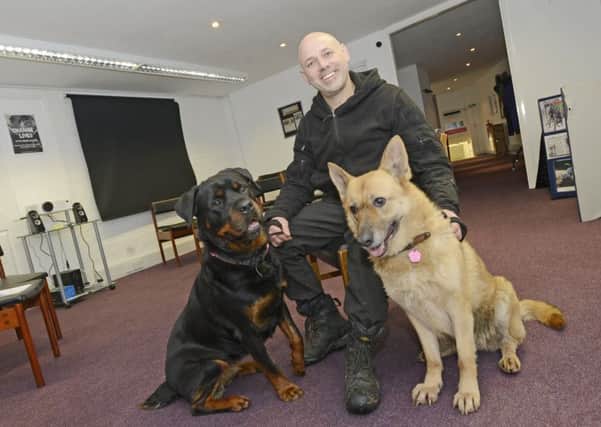Stephen Wylie, of SHAK, with Gemma and Star in the new premises in Greenwell Lane. 
Picture by Jane Coltman