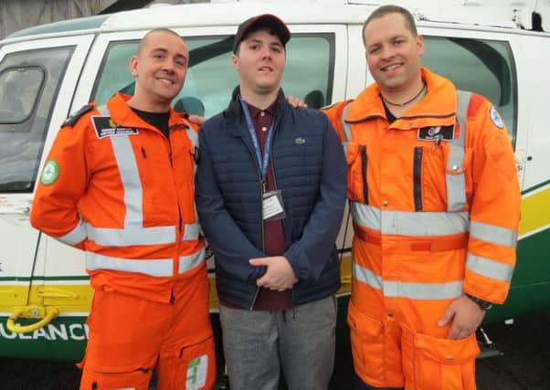 Paramedic Andy Mawson, Evan Sweet, doctor Dion Arbid.