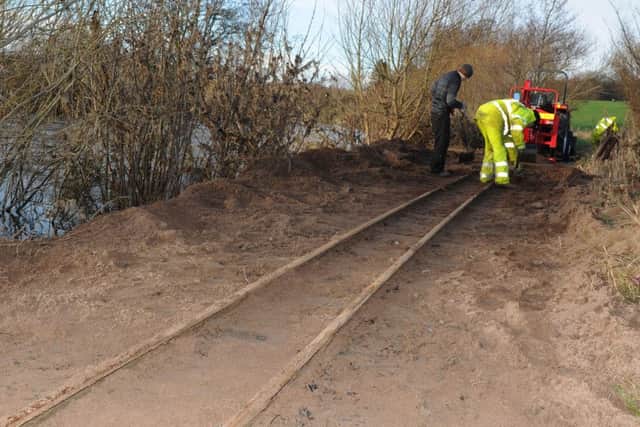 Clean-up efforts on the Heatherslaw Light Railway.