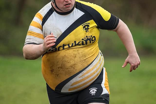 Stephen playing rugby. Picture by Chris Lishman Photography