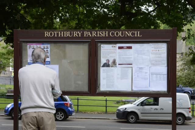 Rothbury Parish Council noticeboard in the village. Picture Jane Coltman