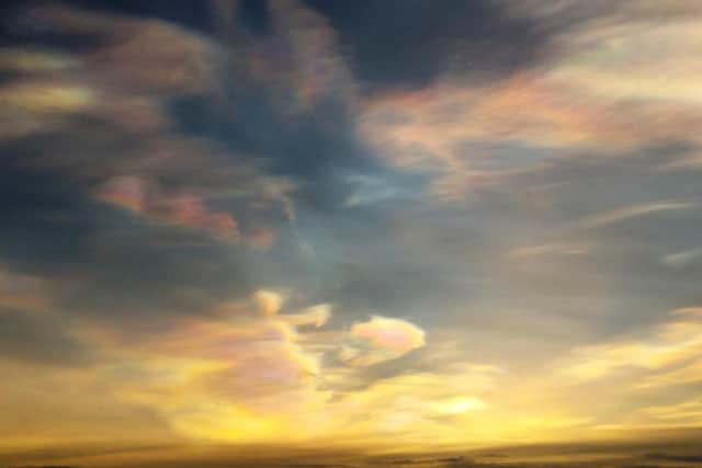 Nacreous clouds over Alnwick photographed by Jane Coltman