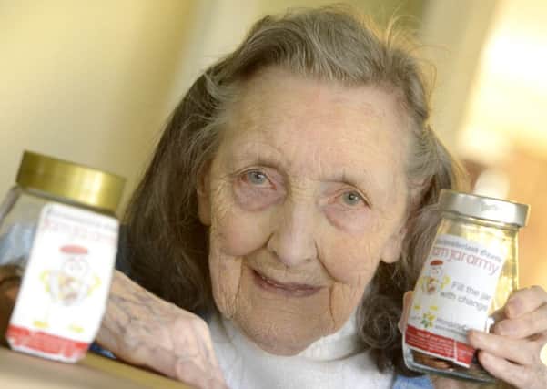 Abbeyfield resident Ethel Elliot, 89, has been collecting money for the Jam Jar Army for the Amble lifeboat.
Picture by Jane Coltman