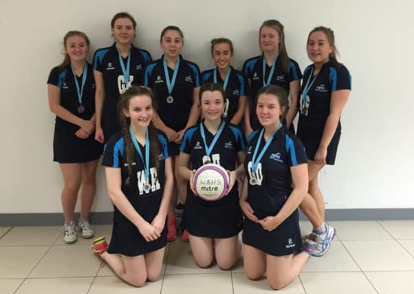 Whitley Bay High School U16 netball team, back, from left, Ellie Wilkinson, Grace Rickaby, Jazz Orchard, Rachel Fox, Sophie Grigg, Zoe Brooks; front, from left, Steffi Parr, Molly Atkinson, Caitlin Charlton.