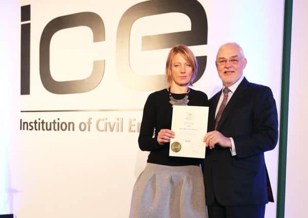 Kate Cairns FICE with Professor Tim Broyd, president elect of the Institution of Civil Engineers.