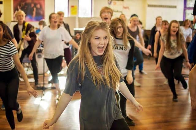 Rock of Ages rehearsals at Duchess's Community High School, Alnwick.
