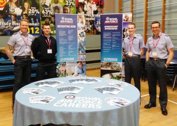 The RAF recruiting team with Dusty Jacques, far left.