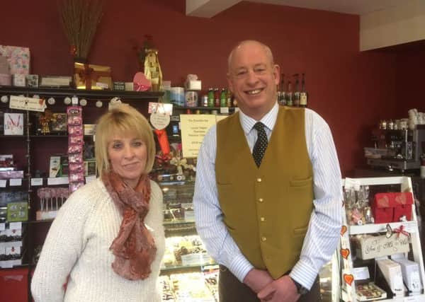 Dawn Mitchell, owner of the Chocolate Spa, with John Parker, who is general manager of Newton Hall and The Joiner's Arms.