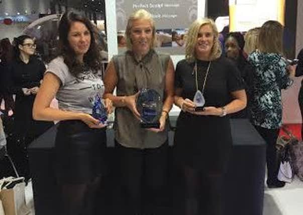 The Ocean Club's Sarah Patterson, Carolyn Britton and Nicola Connor with their Thalgo awards.