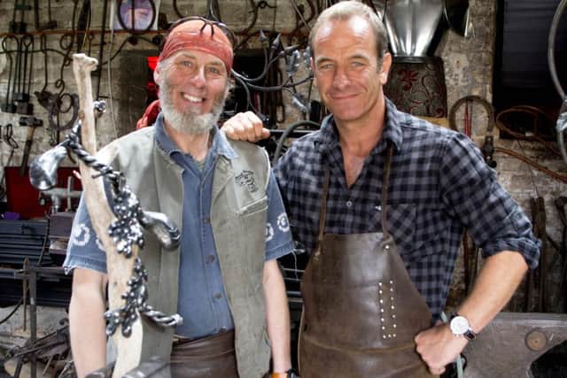 Robson Green with Stephen Lunn.