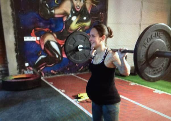 Samantha Shepherd training while pregnant at Alnwick's Real Fitness gym.