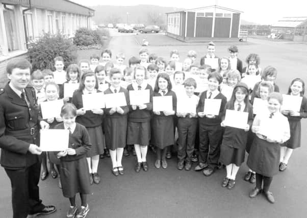 A picture of Rothbury Thomlinson School pupils in March 1991.