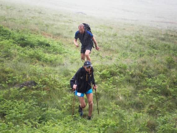 Robson Green and Joss Naylor fell running in the Cheviot Hills.