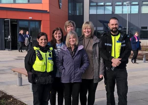 PCSO Helen Halliday, PCSO Phil Raisbeck, education welfare officers Sarah Wintringham, Julie Malloy, Dawn Westerby and Julie Phimister.