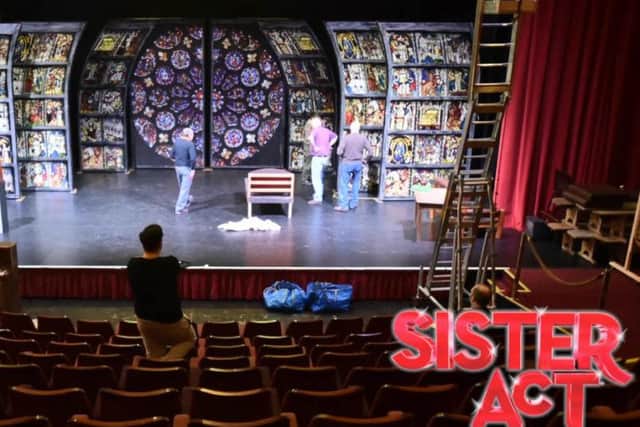The stage for Sister Act, a scene from the time-lapse video.