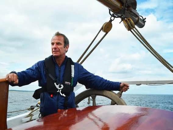 Robson Green aboard the tall ship.