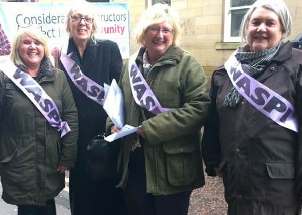 Members of the Berwick-upon-Tweed WASPI group campaigning in Alnwick.