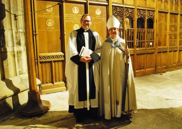 Rev Canon Paul Scott and Bishop of Newcastle Christine Hardman. Picture courtesy of Diocese of Newcastle