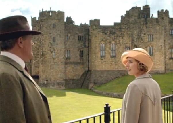 The Downton Abbey cast at Alnwick Castle.