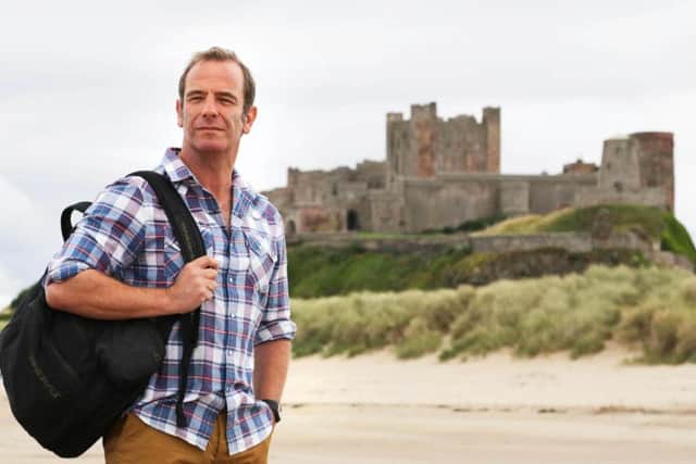 Robson Green visits Bamburgh Castle to learn more about the Anglo-Saxons. Picture courtesy of ITV