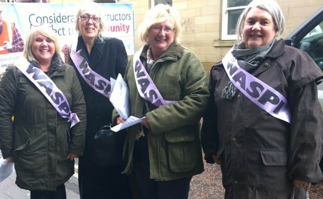 Members of the Berwick-upon-Tweed WASPI group campaigning in Alnwick.