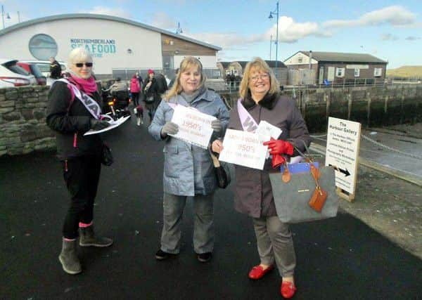 Members of the Berwick WASPI group campaigning in Amble.