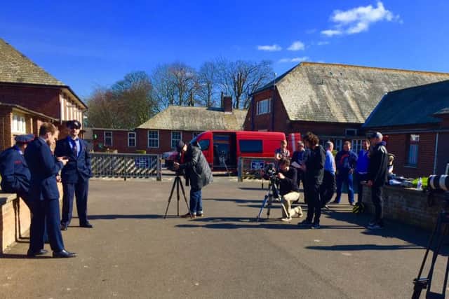 Filming at Alnwick's Lindisfarne Middle School, as part of the First Class pilot. Picture by Donald Bentley