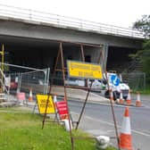 Roadworks taking place under the A1 bridge to the south of Alnwick last year. Picture by Jane Coltman