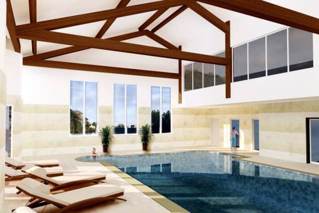 An artist's impression of the pool area at the Beau Monde leisure complex at Lucker.