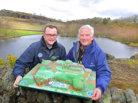 Tony Gates, Northumberland National Park chief executive, with Coun Glen Sanderson, chairman of the Northumberland National Park Authority.