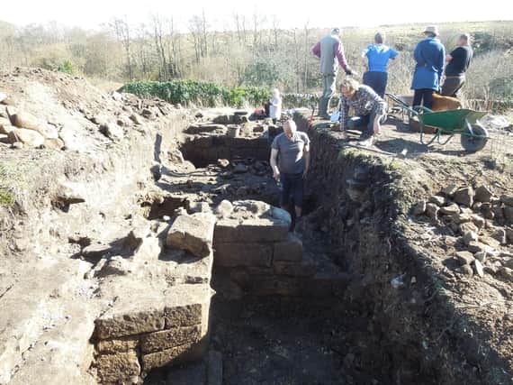 Some of the priory's substantial foundations have been uncovered.