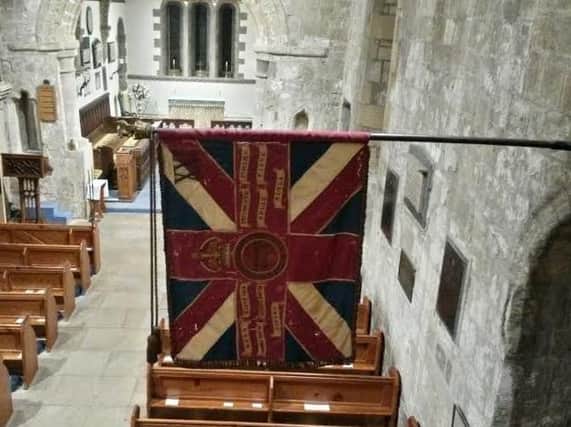 The Colours of the 2nd Battalion Tyneside Scottish in St Cuthbert's Church, Bedlington.