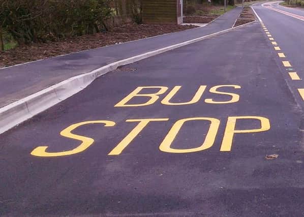 The new bus stops on the A1.