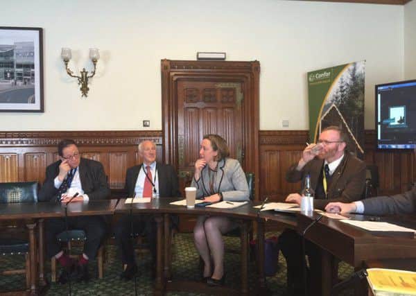 Anne-Marie Trevelyan, second from right, at the forestry and timber debate.