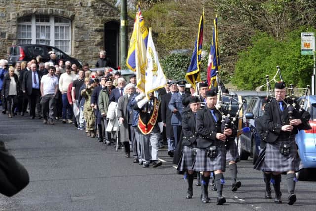 Ceremony in Shilbottle in memory of Robert Jeffrey Hughes. Picture by Jane Coltman