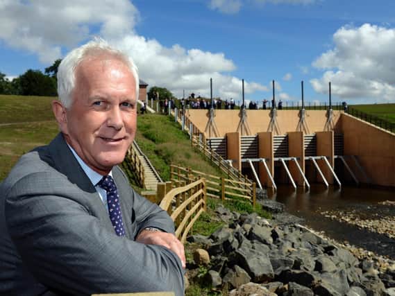 Sir Philip Dilley of the Environment Agency at Mitford dam, which is part of the Morpeth Flood Alleviation Scheme. Picture by Jane Coltman