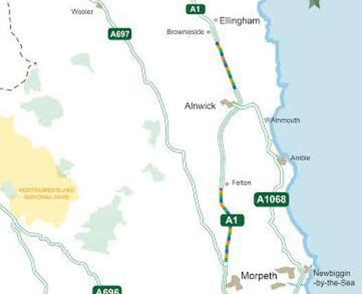 Plans for the A1 in Northumberland
