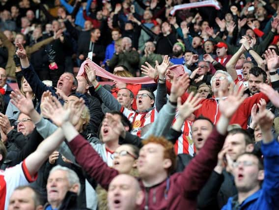 Sunderland fans celebrating at the weekend's victory over Chelsea.