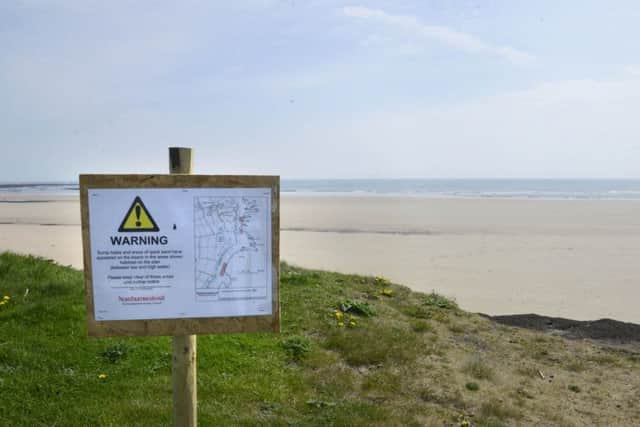 Northumberland County Council have warned of sump holes and quicksand at Hadston Carrs beach.
Picture by Jane Coltman