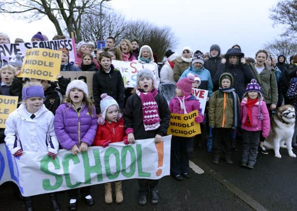 Protests against the closure of Seahouses Middle School were ultimately in vain.